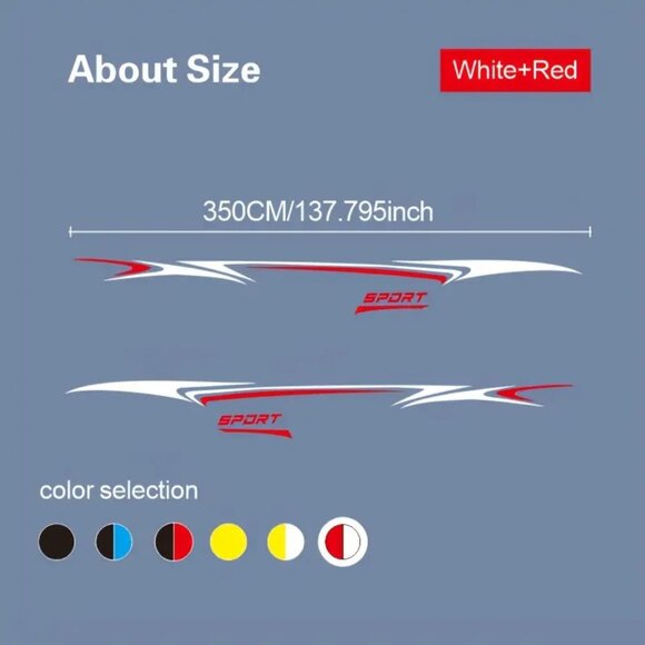 0912 Two Sets of Universal Car Modification Waistline Stickers, Free Combination - Picture 1 of 2